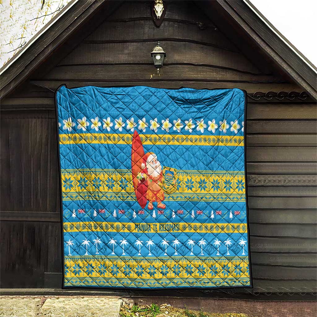 Tuvalu Christmas Quilt Cute Santa Manuia te Kilisimasi - Polynesian Pride