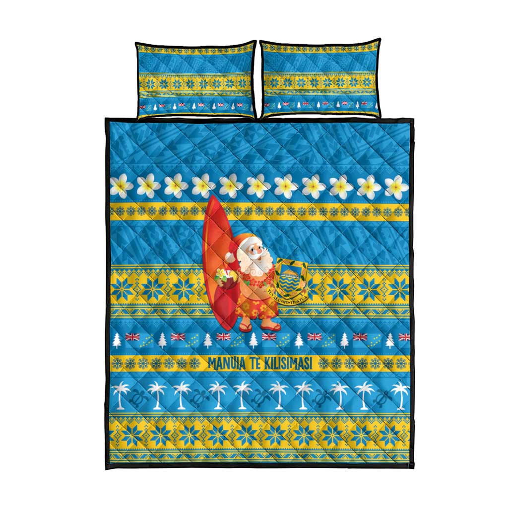 Tuvalu Christmas Quilt Bed Set Cute Santa Manuia te Kilisimasi - Polynesian Pride