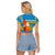 Tuvalu Christmas Raglan Cropped T Shirt Cute Santa Manuia te Kilisimasi - Polynesian Pride