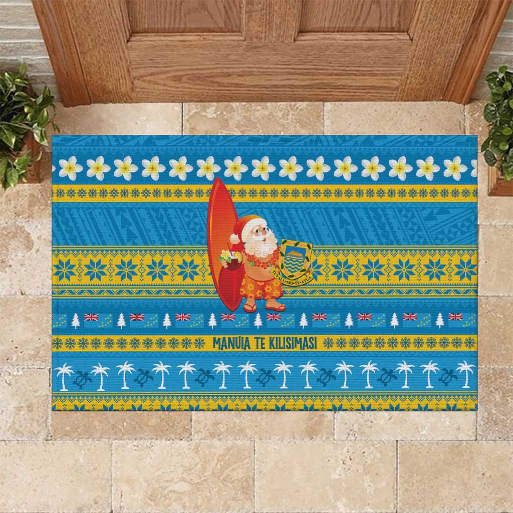 Tuvalu Christmas Rubber Doormat Cute Santa Manuia te Kilisimasi - Polynesian Pride