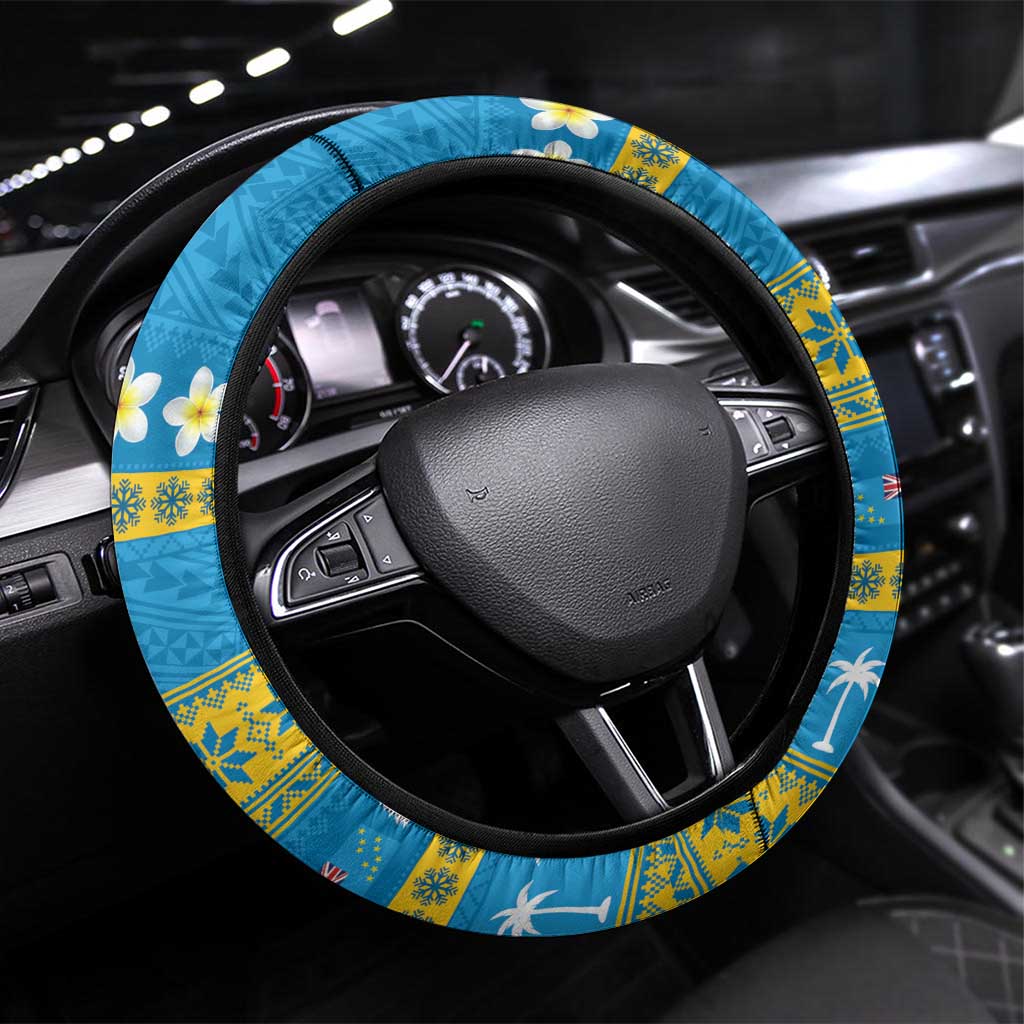 Tuvalu Christmas Steering Wheel Cover Cute Santa Manuia te Kilisimasi - Polynesian Pride