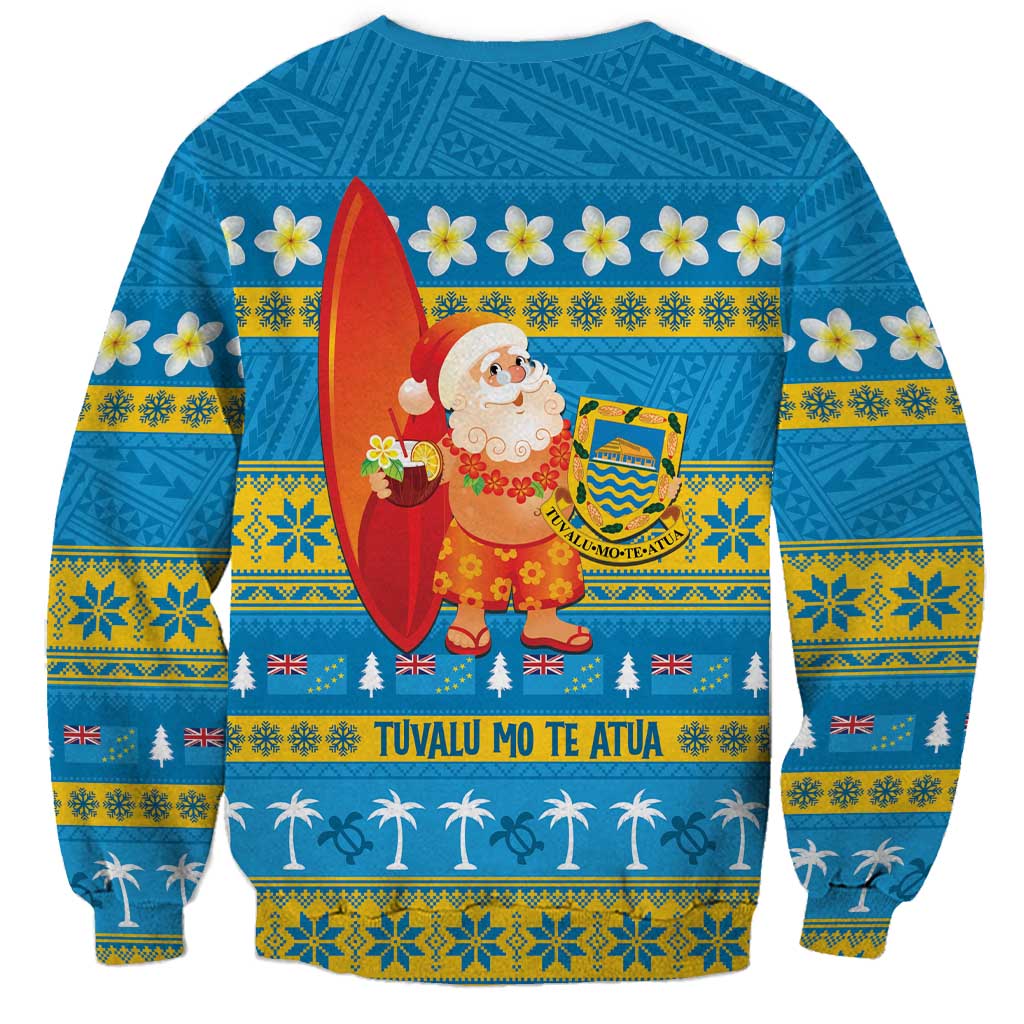 Tuvalu Christmas Sweatshirt Cute Santa Manuia te Kilisimasi - Polynesian Pride