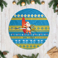 Tuvalu Christmas Tree Skirt Cute Santa Manuia te Kilisimasi - Polynesian Pride