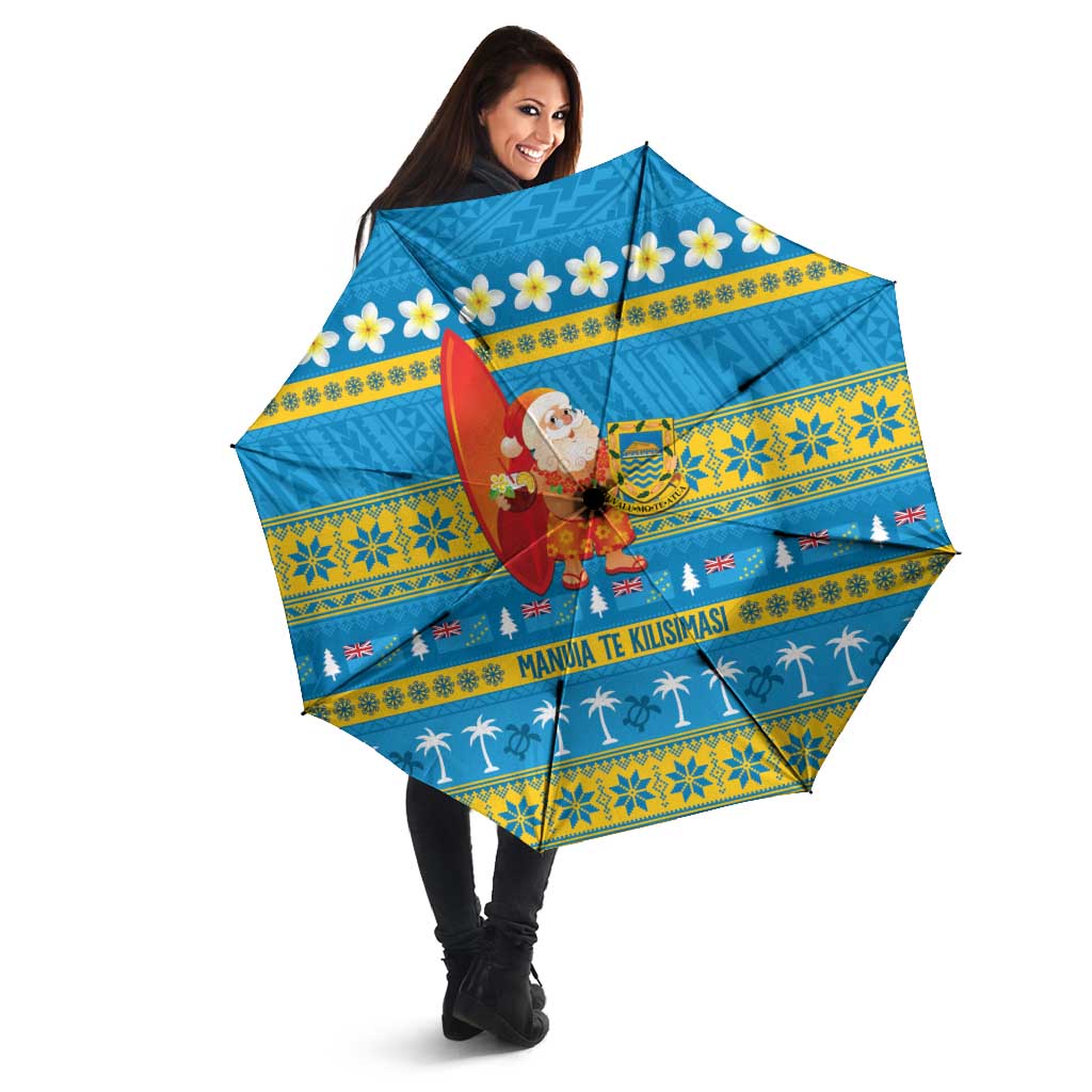 Tuvalu Christmas Umbrella Cute Santa Manuia te Kilisimasi - Polynesian Pride