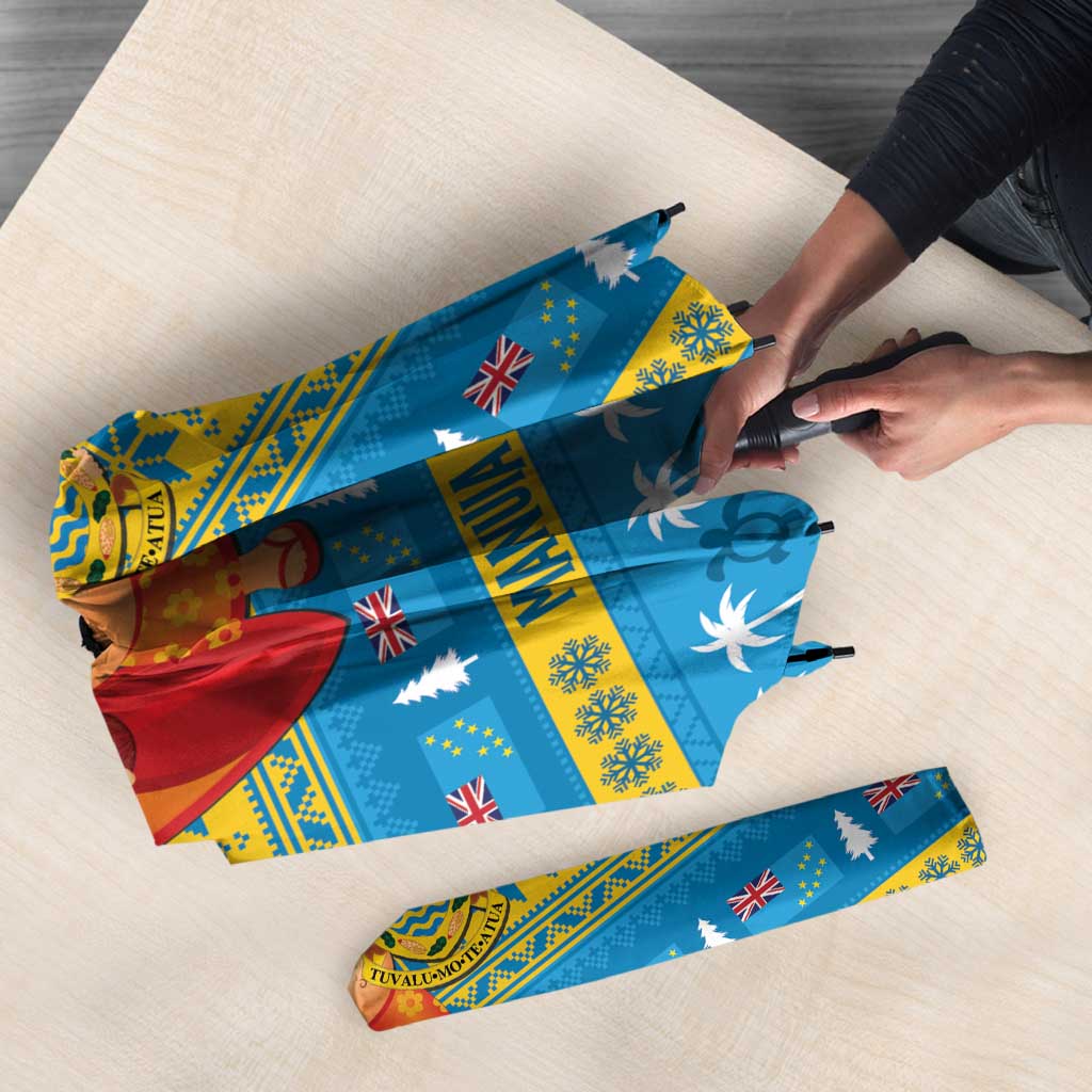 Tuvalu Christmas Umbrella Cute Santa Manuia te Kilisimasi - Polynesian Pride