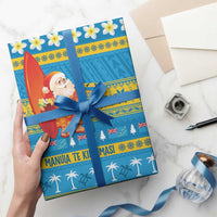 Tuvalu Christmas Wrapping Paper Cute Santa Manuia te Kilisimasi - Polynesian Pride