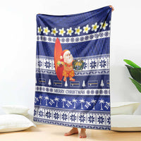 Nauru Christmas Blanket Cute Santa Coat Of Arms Merry Xmas - Polynesian Pride