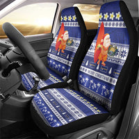 Nauru Christmas Car Seat Cover Cute Santa Coat Of Arms Merry Xmas - Polynesian Pride