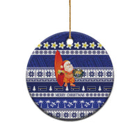 Nauru Christmas Ceramic Ornament Cute Santa Coat Of Arms Merry Xmas - Polynesian Pride