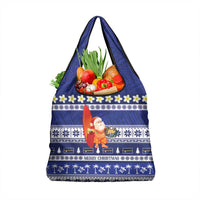 Nauru Christmas Grocery Bag Cute Santa Coat Of Arms Merry Xmas - Polynesian Pride
