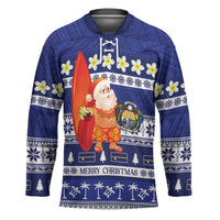 Nauru Christmas Hockey Jersey Cute Santa Coat Of Arms Merry Xmas - Polynesian Pride