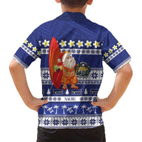 Nauru Christmas Kid Hawaiian Shirt Cute Santa Coat Of Arms Merry Xmas - Polynesian Pride