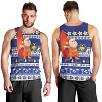 Nauru Christmas Men Tank Top Cute Santa Coat Of Arms Merry Xmas - Polynesian Pride