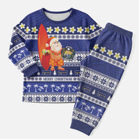 Nauru Christmas Pajama Set Cute Santa Coat Of Arms Merry Xmas - Polynesian Pride