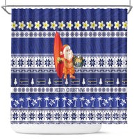 Nauru Christmas Shower Curtain Cute Santa Coat Of Arms Merry Xmas - Polynesian Pride