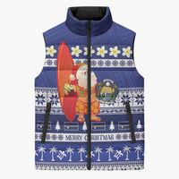 Nauru Christmas Sleeveless Puffer Jacket Cute Santa Coat Of Arms Merry Xmas - Polynesian Pride