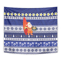 Nauru Christmas Tapestry Cute Santa Coat Of Arms Merry Xmas - Polynesian Pride