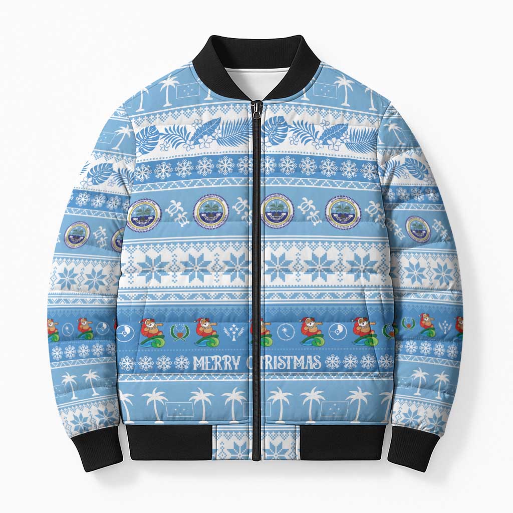 FSM Christmas Bomber Puffer Jacket Merry Xmas Federated States of Micronesia - Polynesian Pride