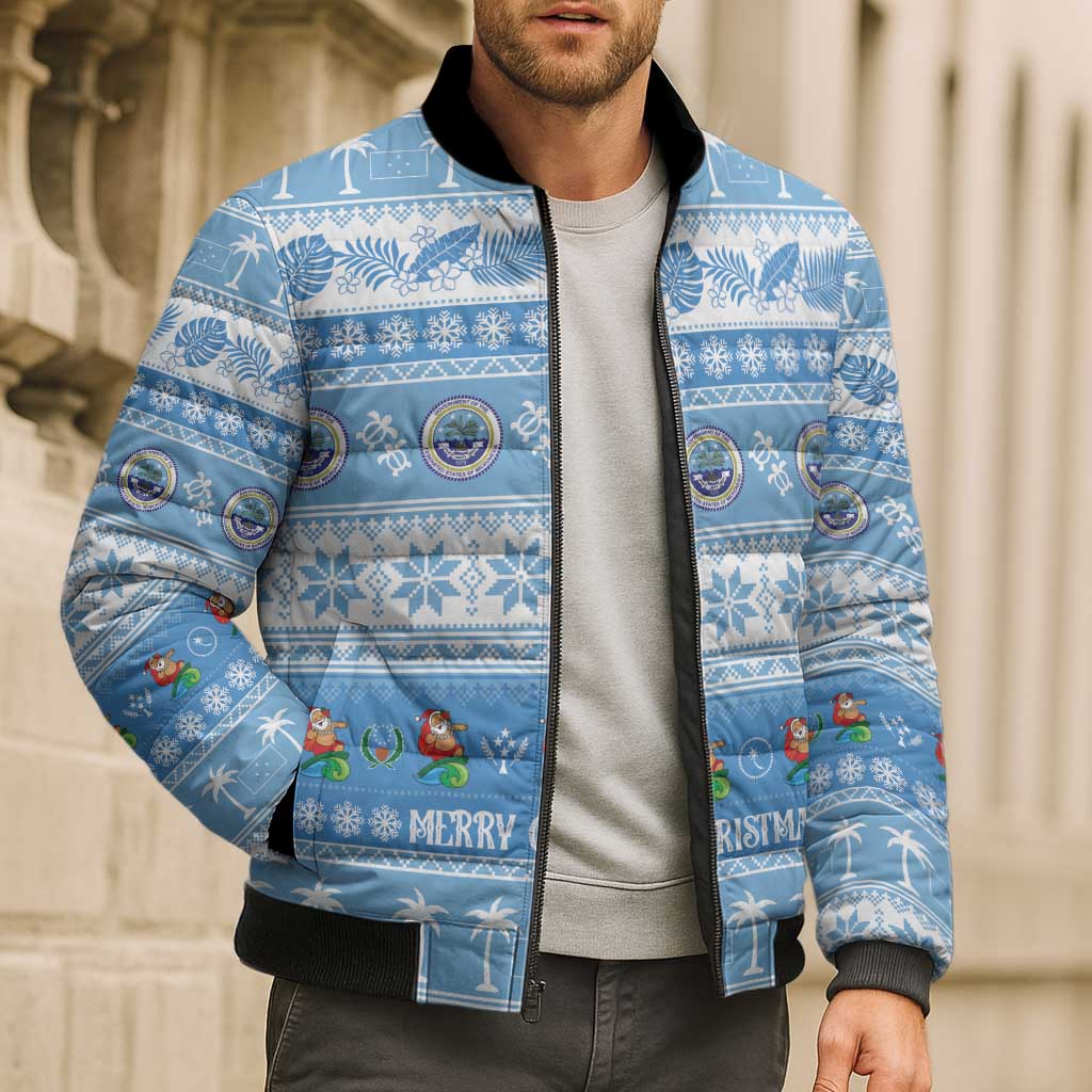 FSM Christmas Bomber Puffer Jacket Merry Xmas Federated States of Micronesia - Polynesian Pride