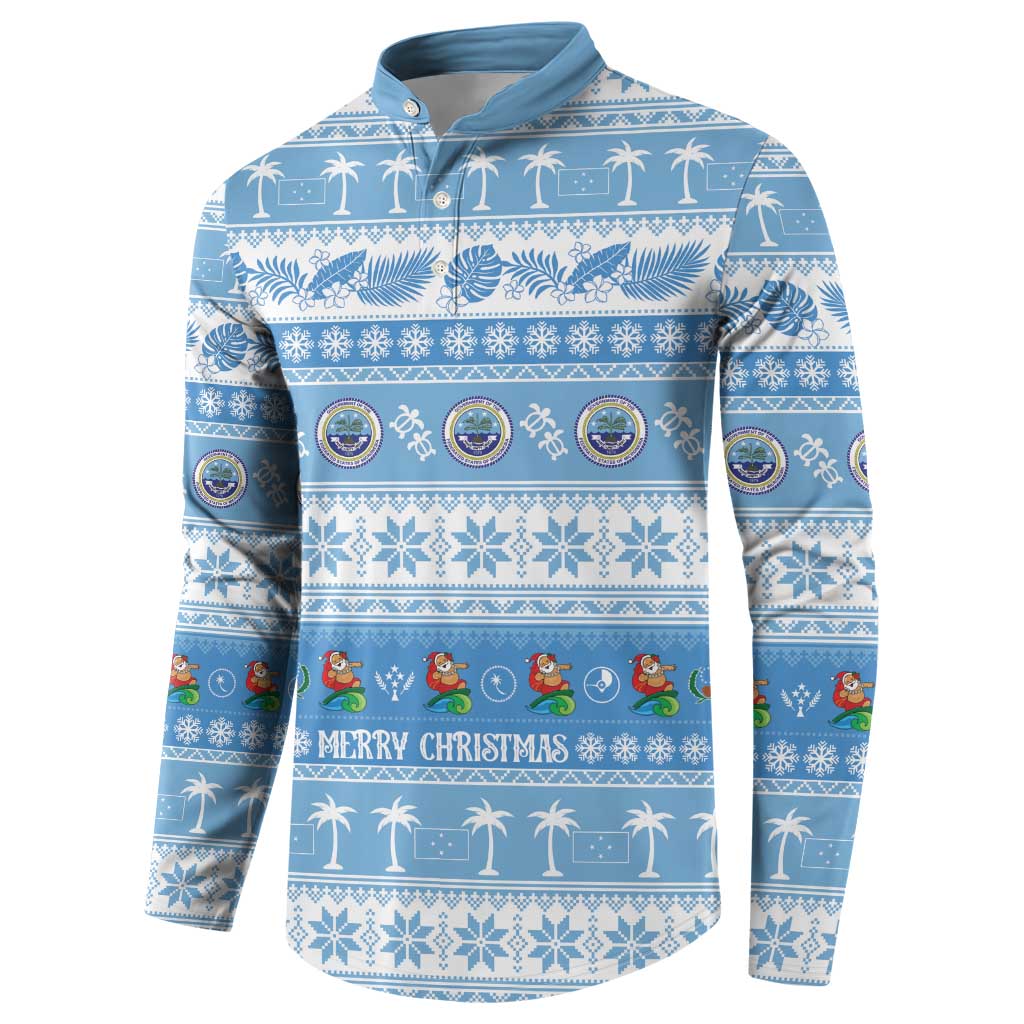 FSM Christmas Button Sweatshirt Merry Xmas Federated States of Micronesia - Polynesian Pride