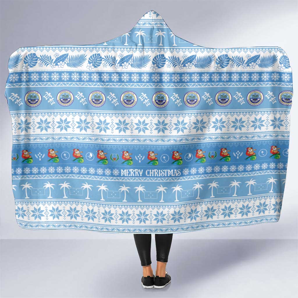FSM Christmas Hooded Blanket Merry Xmas Federated States of Micronesia - Polynesian Pride