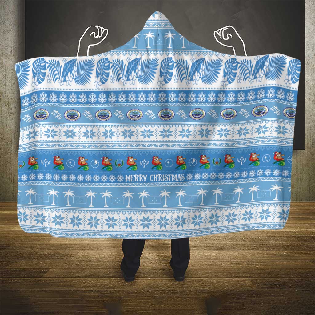 FSM Christmas Hooded Blanket Merry Xmas Federated States of Micronesia - Polynesian Pride