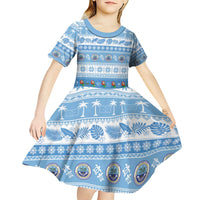 FSM Christmas Kid Short Sleeve Dress Merry Xmas Federated States of Micronesia - Polynesian Pride