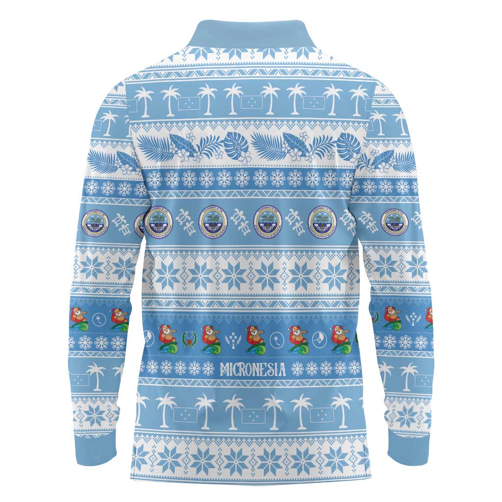 FSM Christmas Long Sleeve Polo Shirt Merry Xmas Federated States of Micronesia - Polynesian Pride