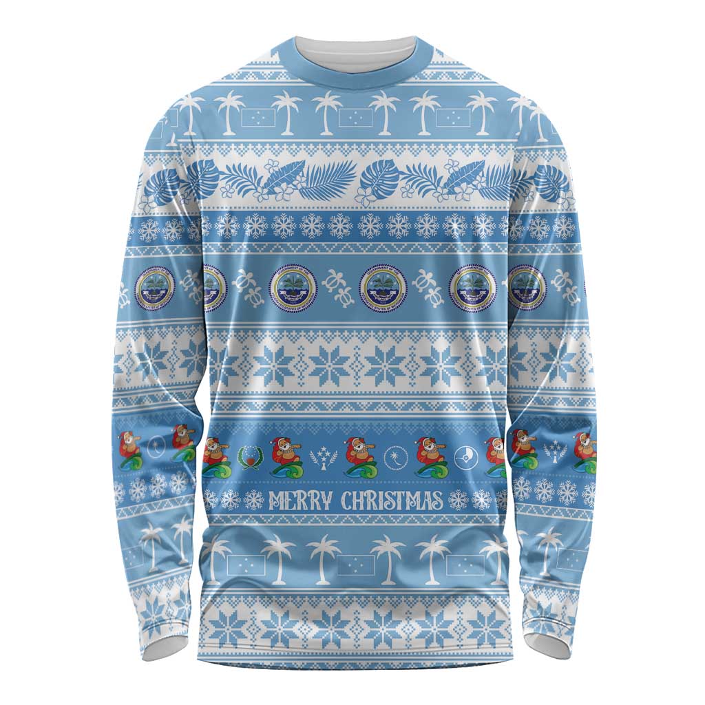 FSM Christmas Long Sleeve Shirt Merry Xmas Federated States of Micronesia - Polynesian Pride