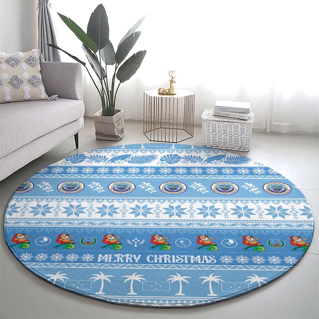 FSM Christmas Round Carpet Merry Xmas Federated States of Micronesia - Polynesian Pride
