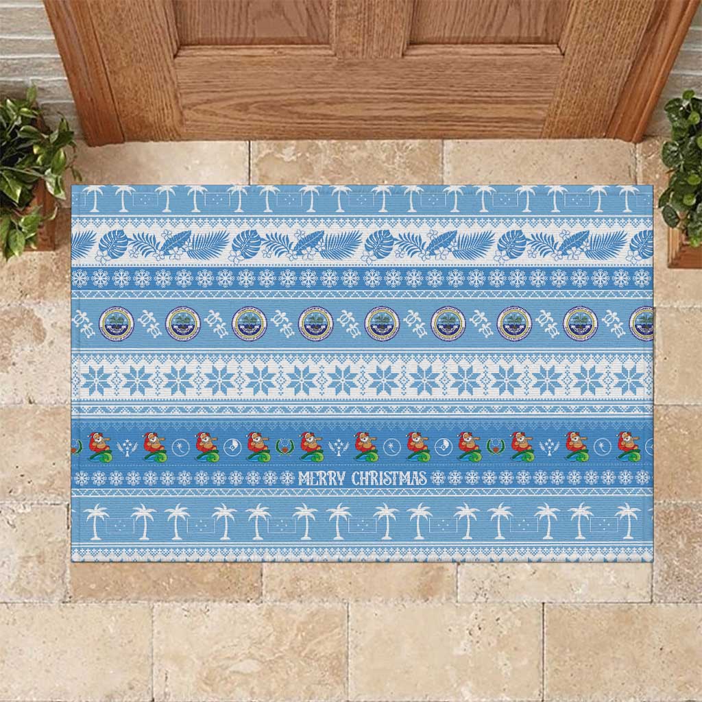 FSM Christmas Rubber Doormat Merry Xmas Federated States of Micronesia - Polynesian Pride