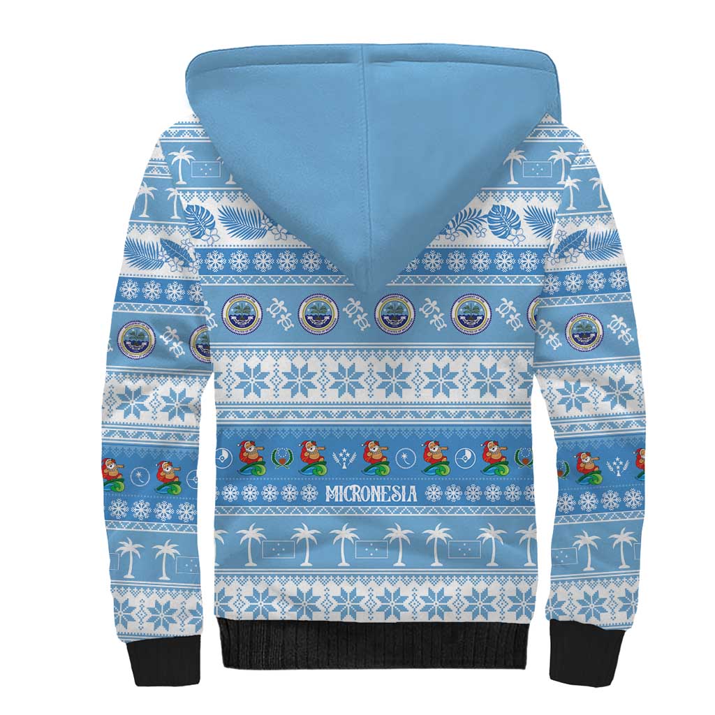 FSM Christmas Sherpa Hoodie Merry Xmas Federated States of Micronesia - Polynesian Pride