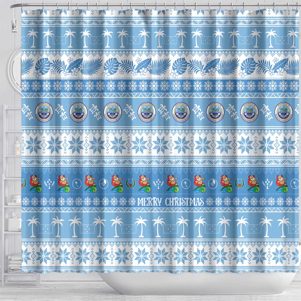 FSM Christmas Shower Curtain Merry Xmas Federated States of Micronesia - Polynesian Pride