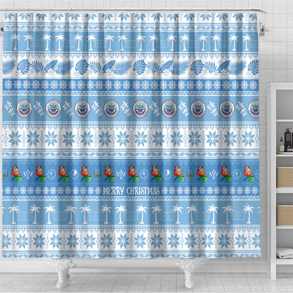 FSM Christmas Shower Curtain Merry Xmas Federated States of Micronesia - Polynesian Pride