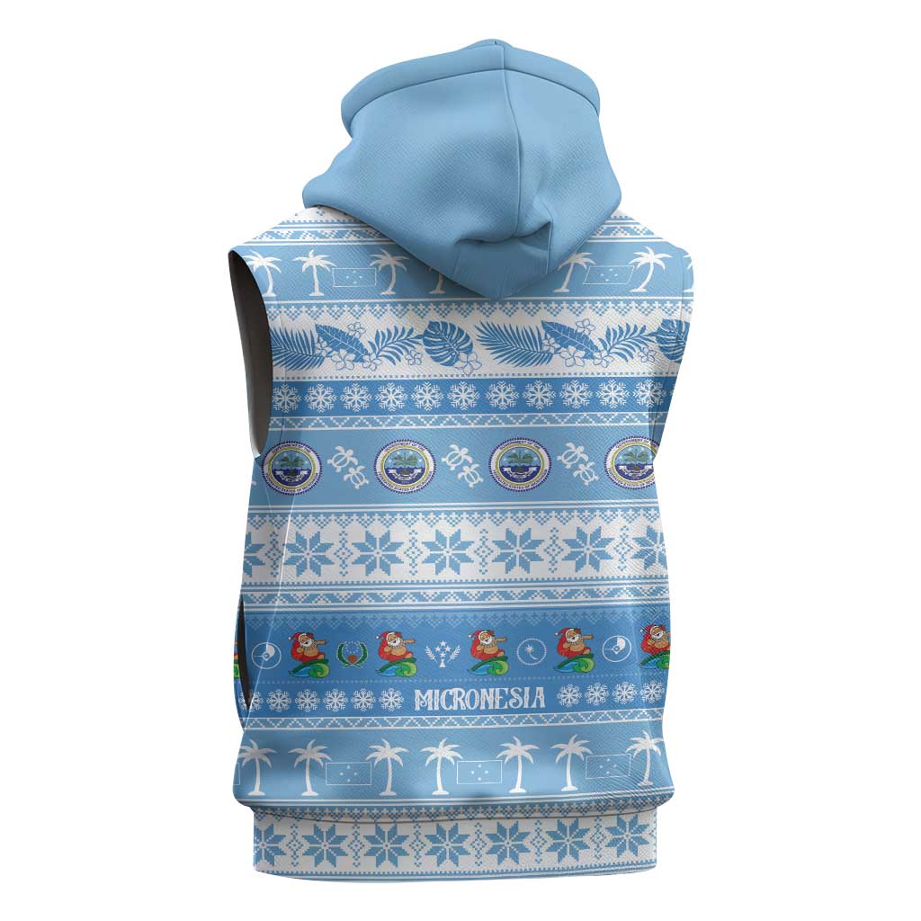 FSM Christmas Sleeveless Zip Hoodie Merry Xmas Federated States of Micronesia - Polynesian Pride