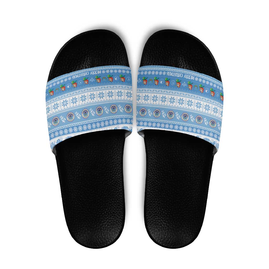 FSM Christmas Slide Sandals Merry Xmas Federated States of Micronesia - Polynesian Pride