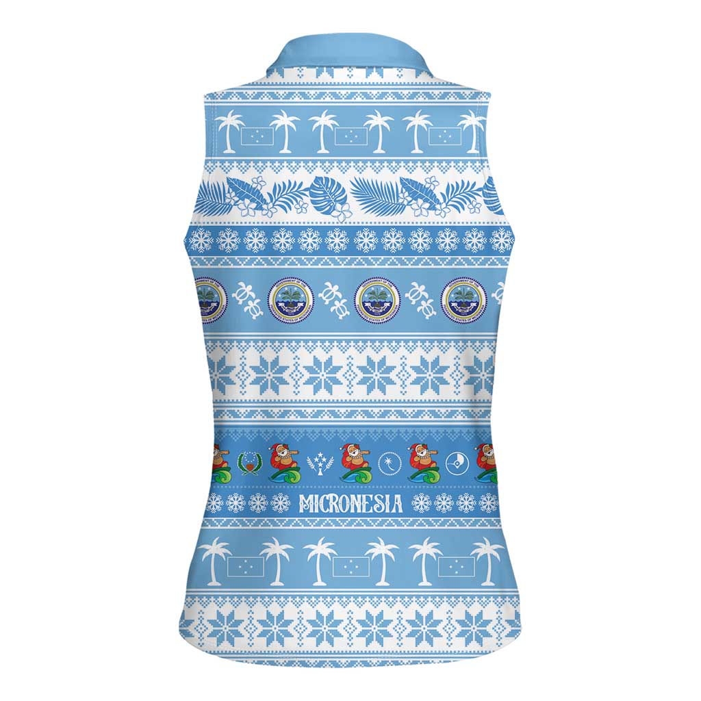 FSM Christmas Women Sleeveless Polo Shirt Merry Xmas Federated States of Micronesia - Polynesian Pride