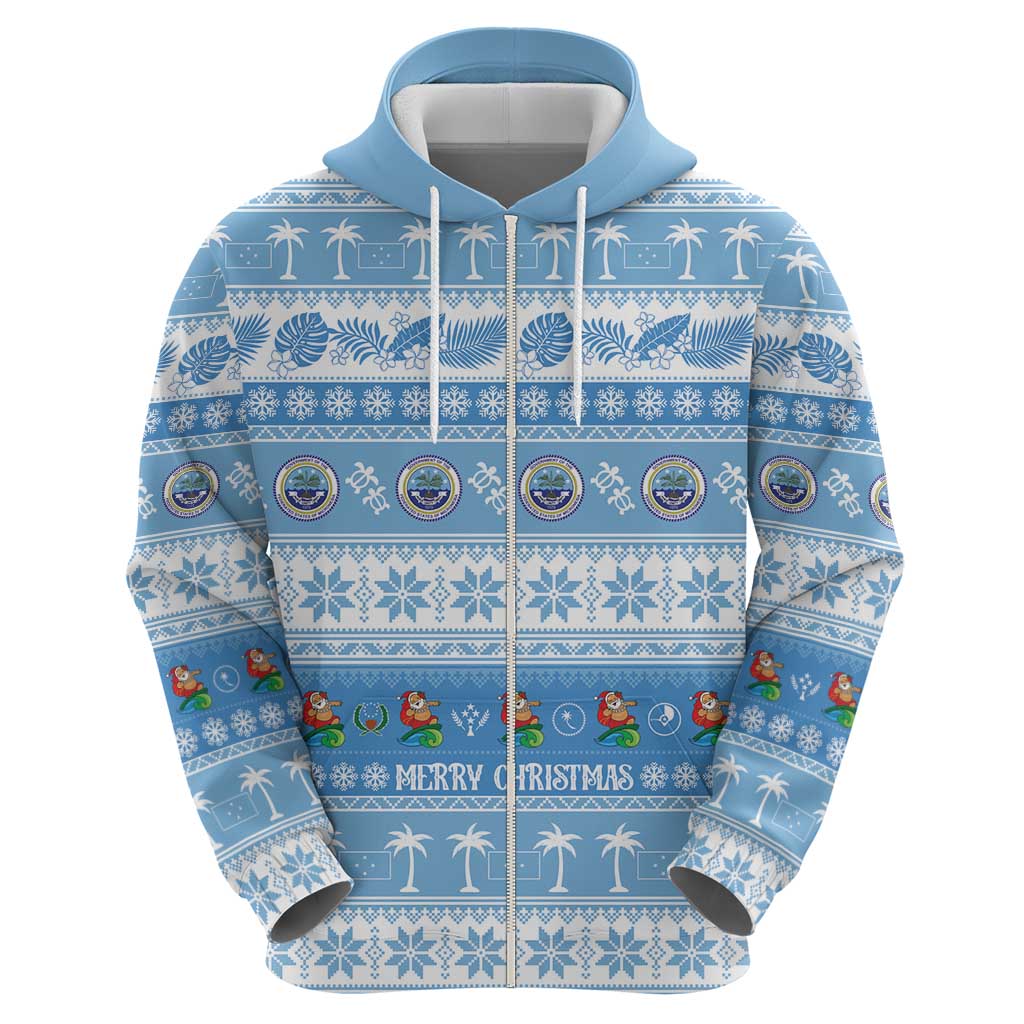 FSM Christmas Zip Hoodie Merry Xmas Federated States of Micronesia - Polynesian Pride