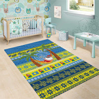 Palau Christmas Area Rug Chilling Santa Ungil Kurismas - Polynesian Pride