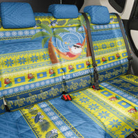 Palau Christmas Back Car Seat Cover Chilling Santa Ungil Kurismas - Polynesian Pride