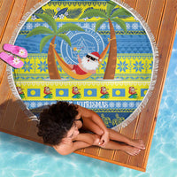 Palau Christmas Beach Blanket Chilling Santa Ungil Kurismas - Polynesian Pride