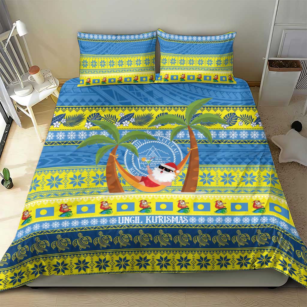 Palau Christmas Bedding Set Chilling Santa Ungil Kurismas - Polynesian Pride