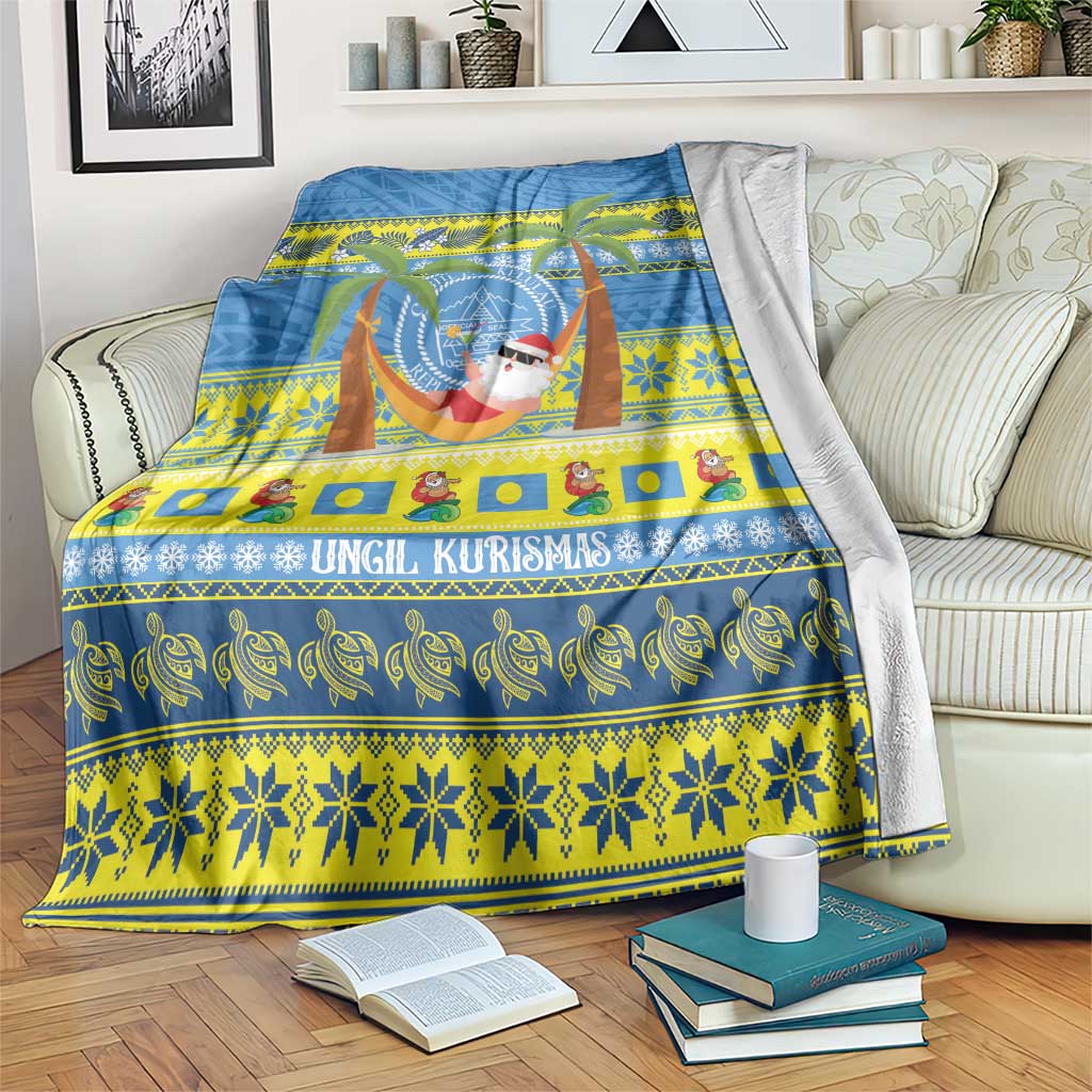 Palau Christmas Blanket Chilling Santa Ungil Kurismas - Polynesian Pride