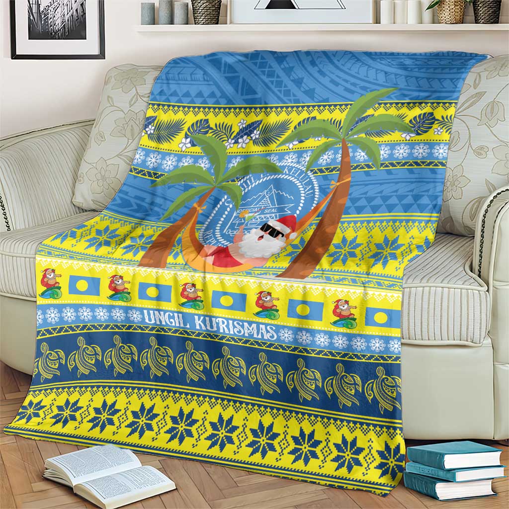 Palau Christmas Blanket Chilling Santa Ungil Kurismas - Polynesian Pride
