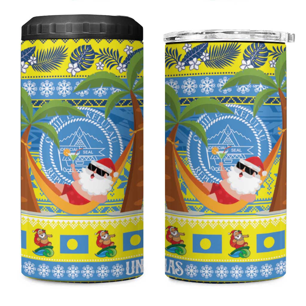 Palau Christmas 4 in 1 Can Cooler Tumbler Chilling Santa Ungil Kurismas - Polynesian Pride