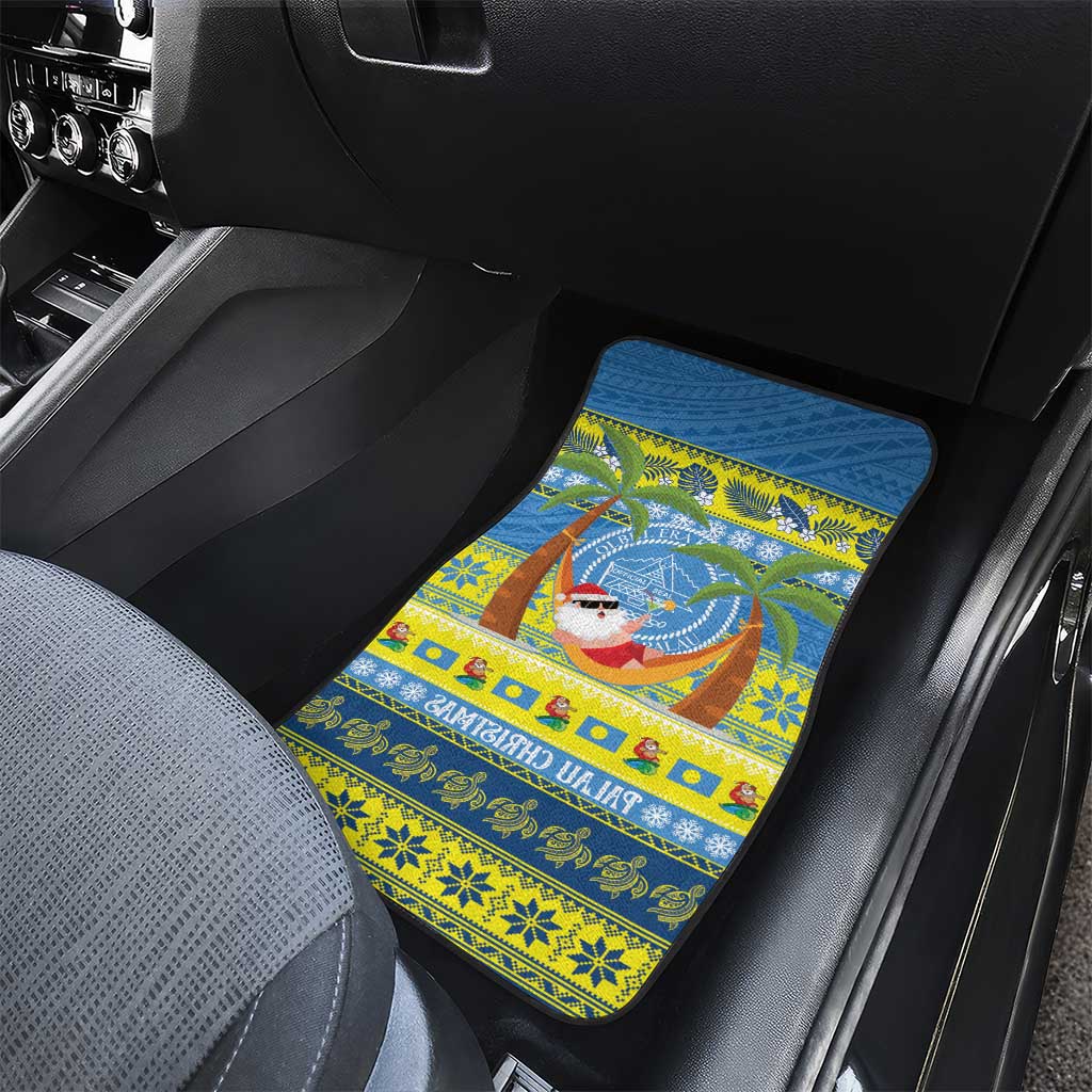 Palau Christmas Car Mats Chilling Santa Ungil Kurismas - Polynesian Pride