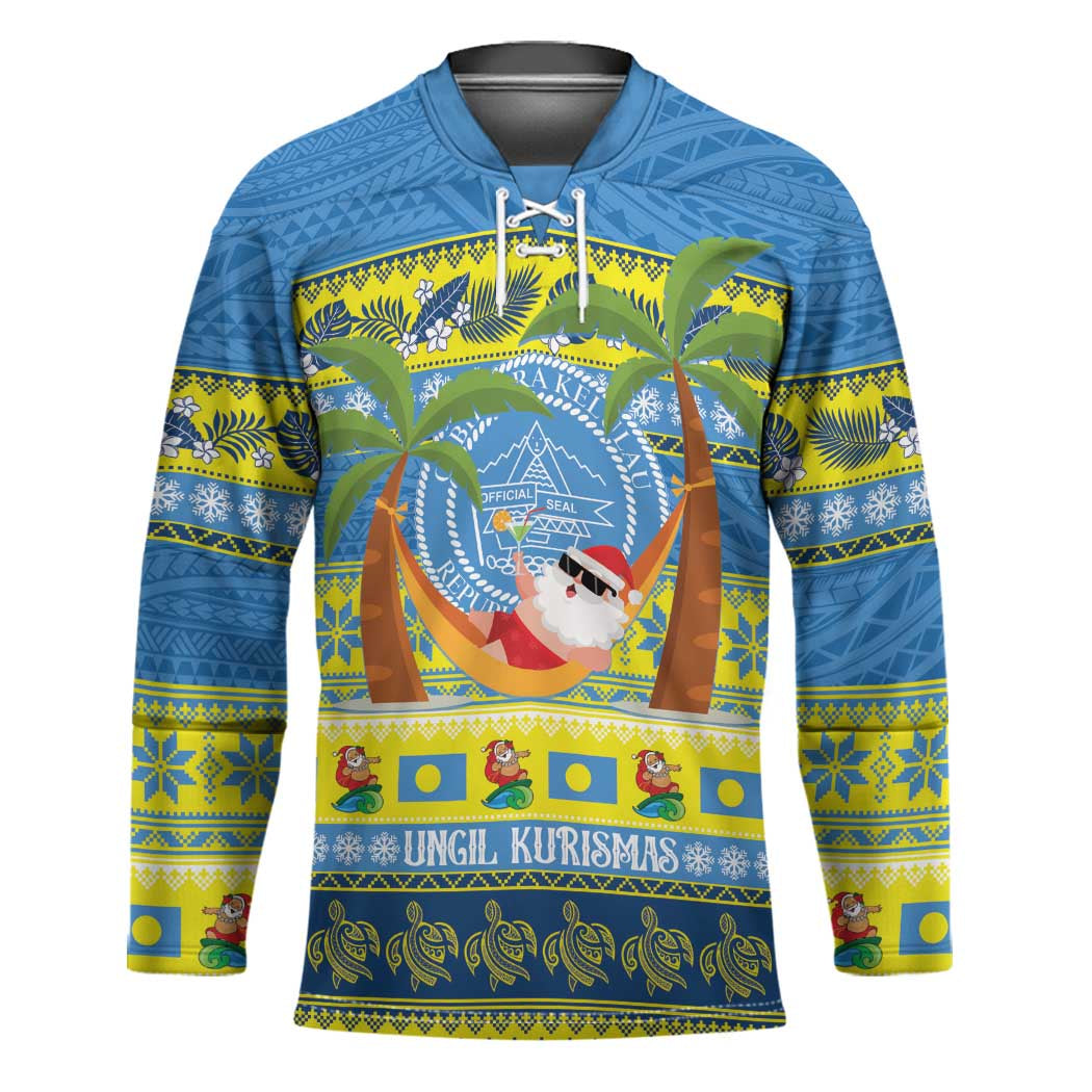 Palau Christmas Hockey Jersey Chilling Santa Ungil Kurismas - Polynesian Pride