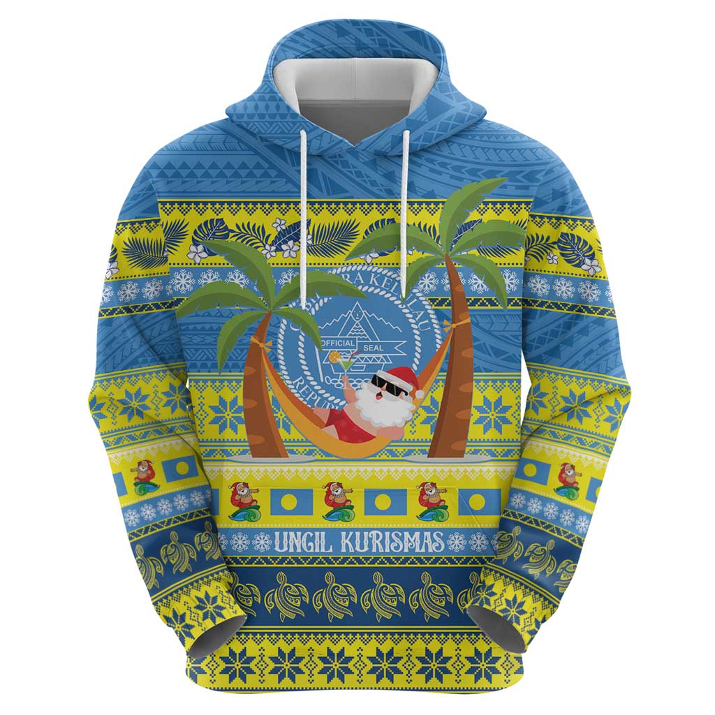 Palau Christmas Hoodie Chilling Santa Ungil Kurismas - Polynesian Pride