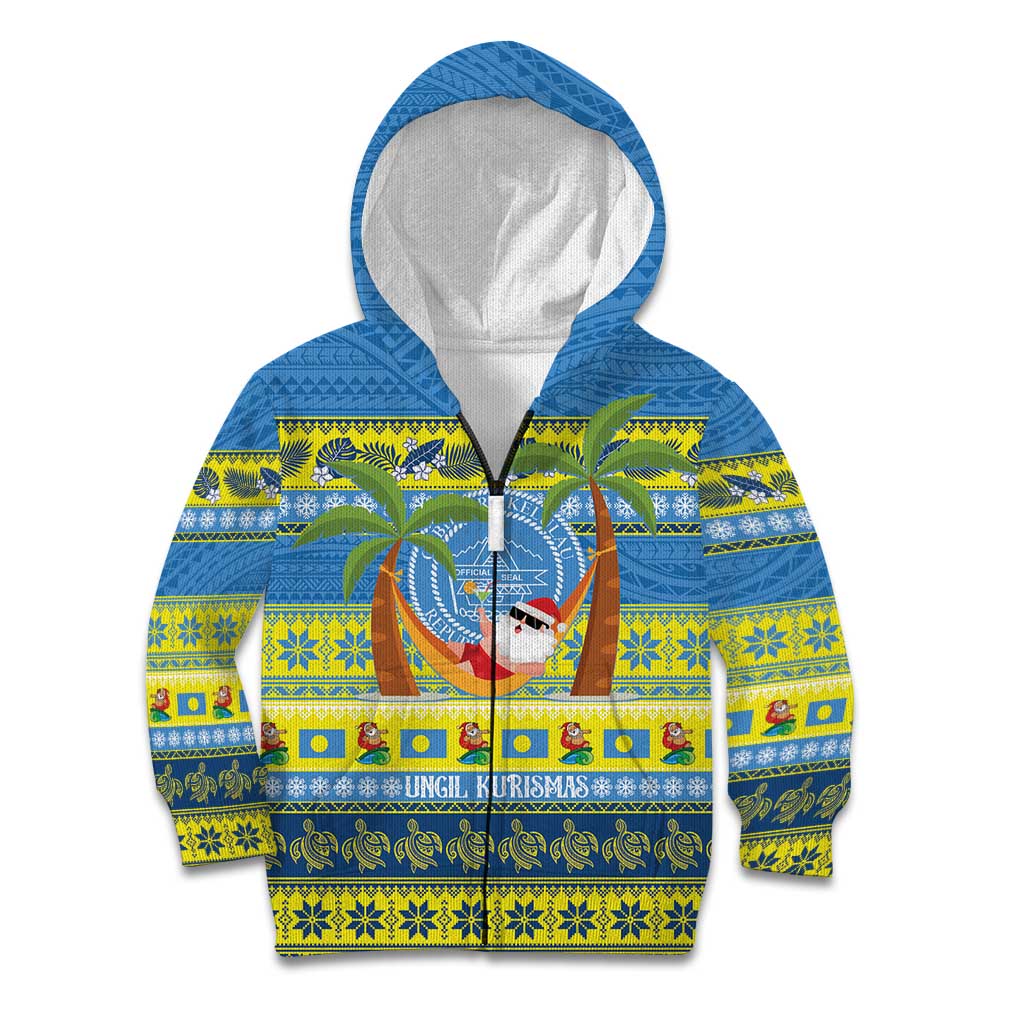 Palau Christmas Kid Hoodie Chilling Santa Ungil Kurismas - Polynesian Pride
