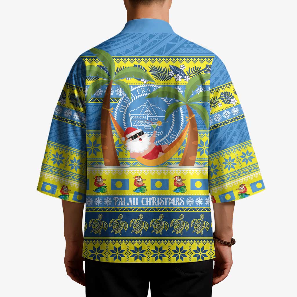 Palau Christmas Kimono Chilling Santa Ungil Kurismas - Polynesian Pride